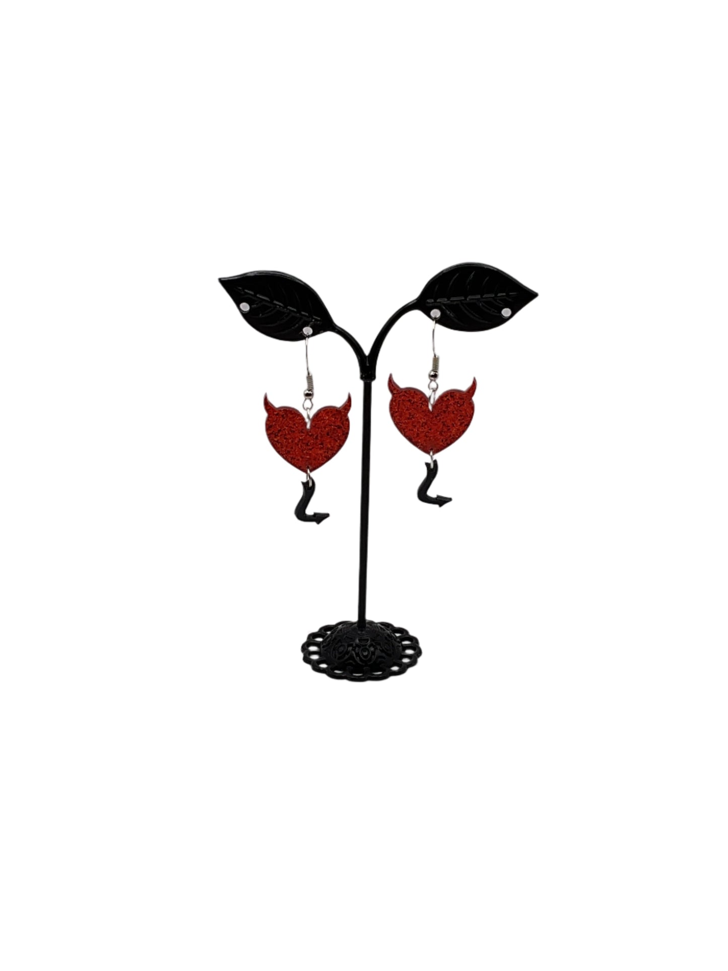 Devil heart earrings