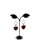 Red Jasper Stone Heart Earrings