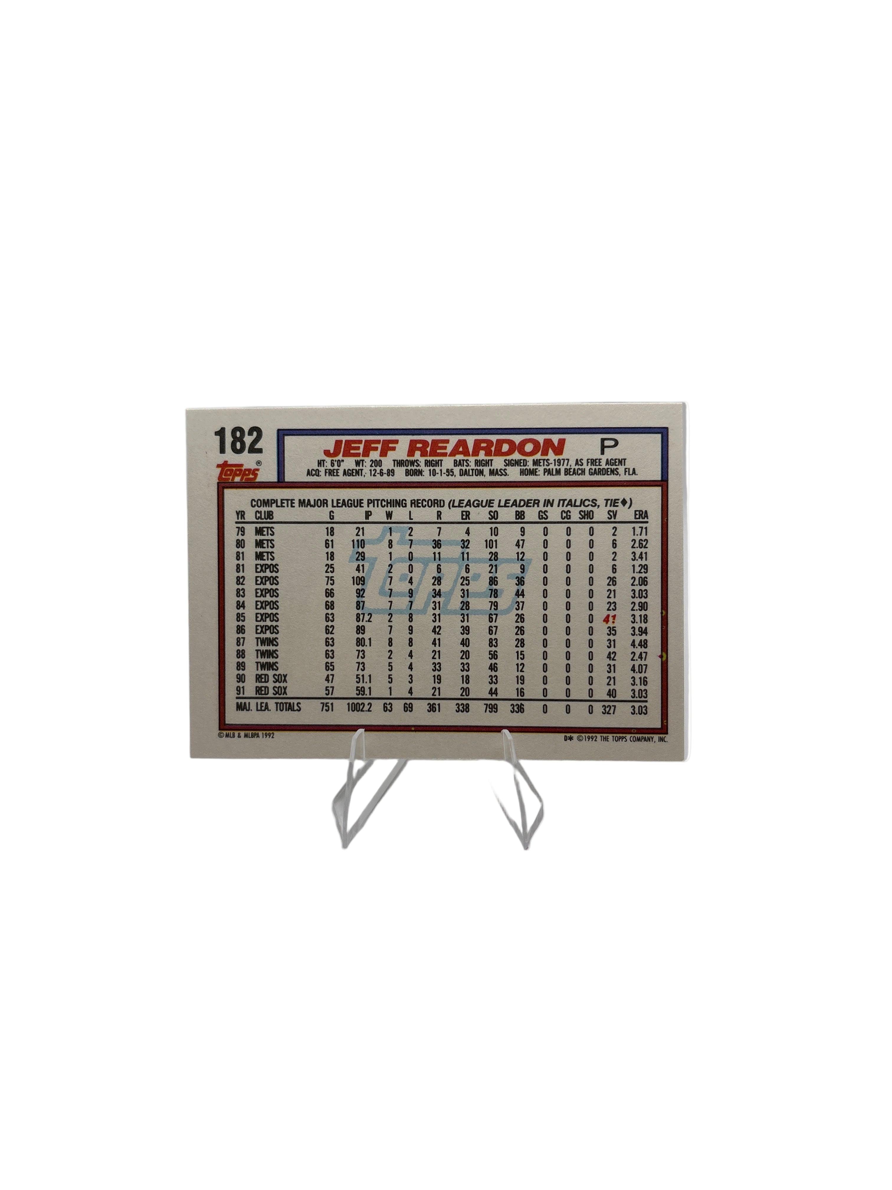 Topps Jeff Reardon