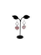 Rose Quartz Heart Earrings