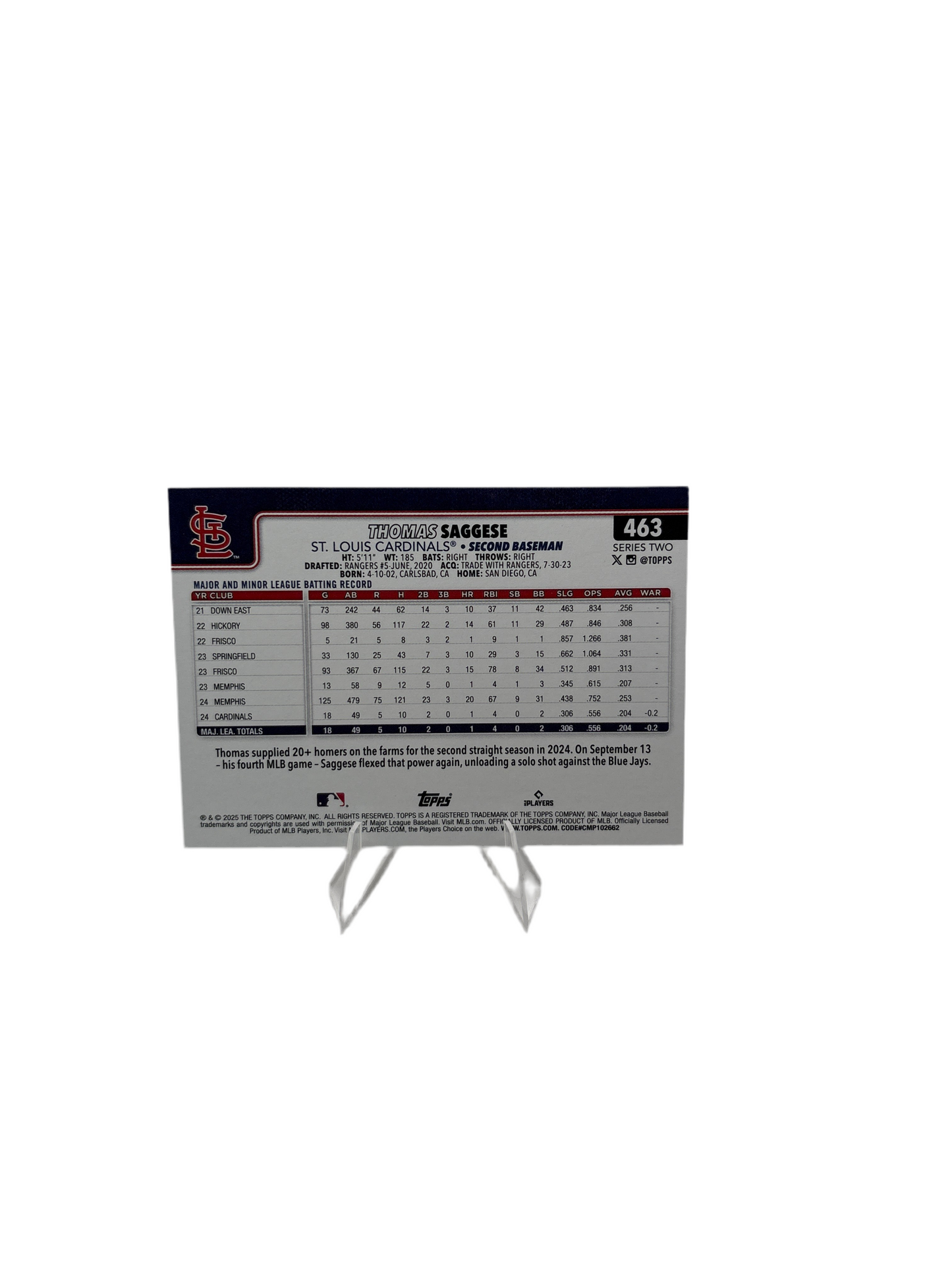 Topps Thomas Saggese