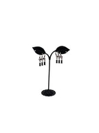 Black Dangling Gem Earrings