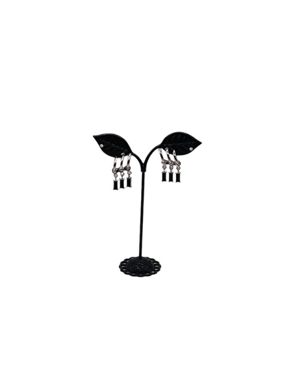 Black Dangling Gem Earrings