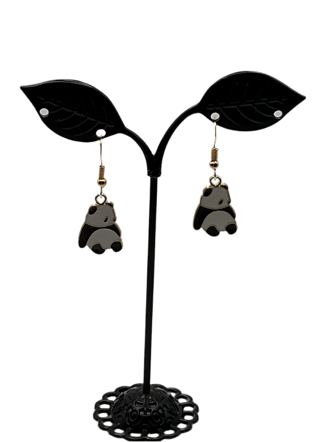 Baby panda earrings Hover Image