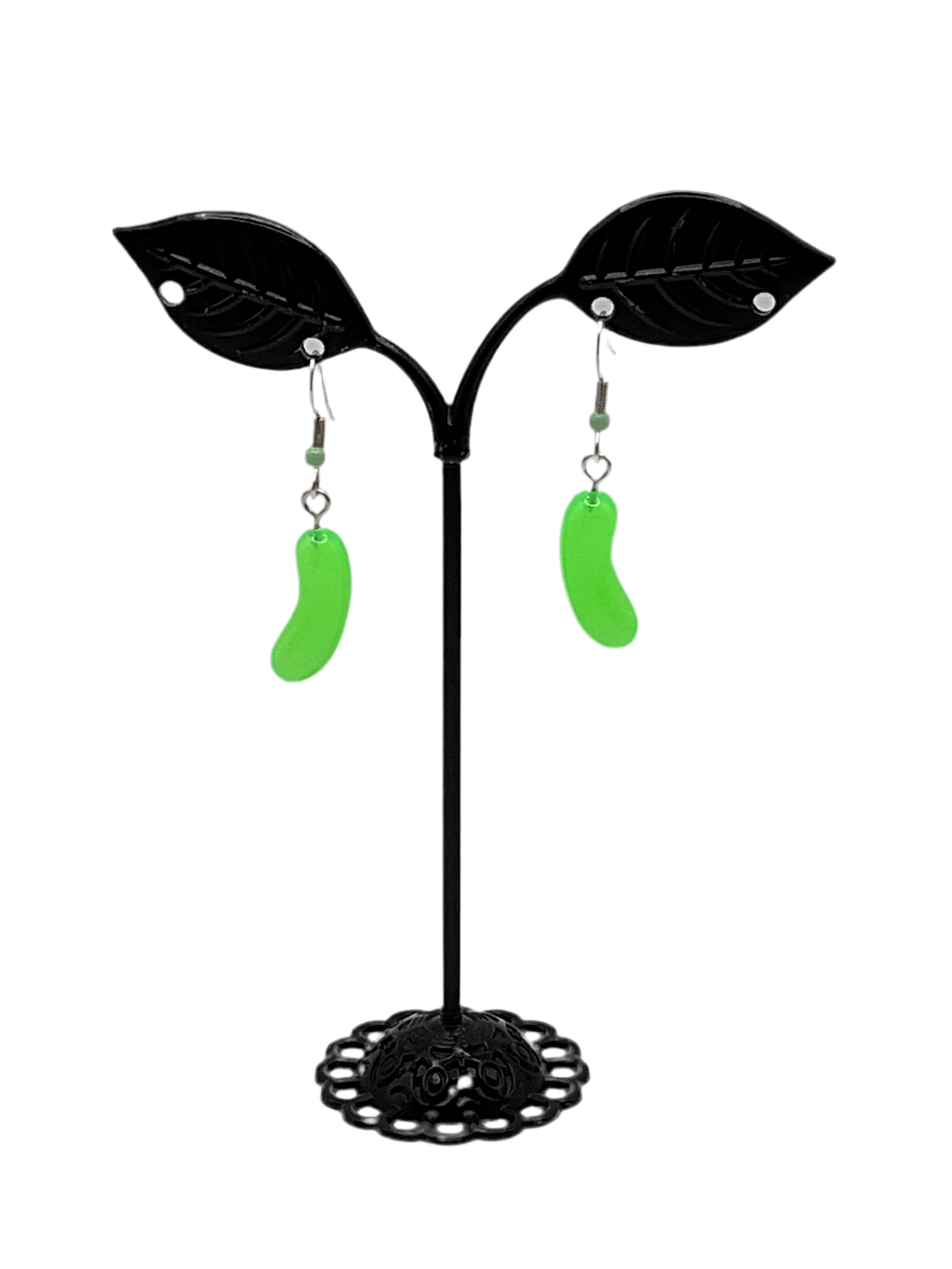 Green Jelly Bean earrings Main image