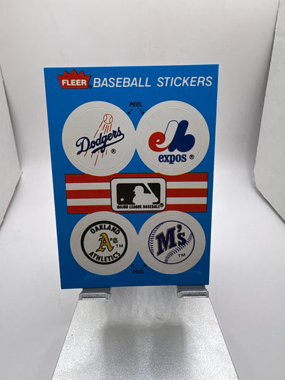 Fleer Los Angeles Dodgers Montreal Expos Oakland Athletics Seattle Mariners Baseball Stickers