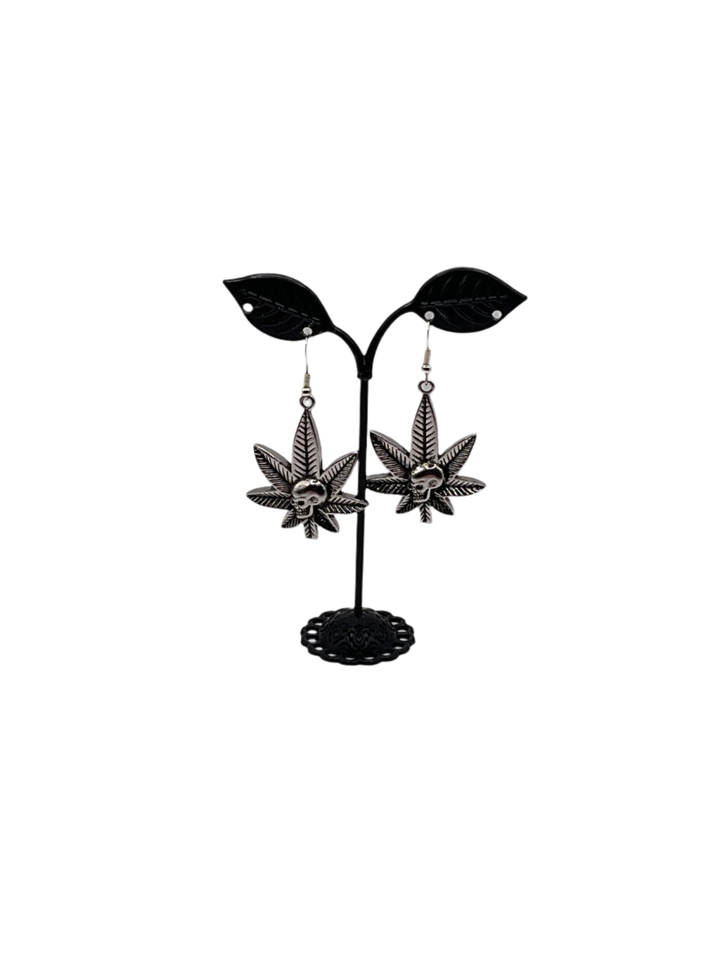 Weed and Skull Earrings