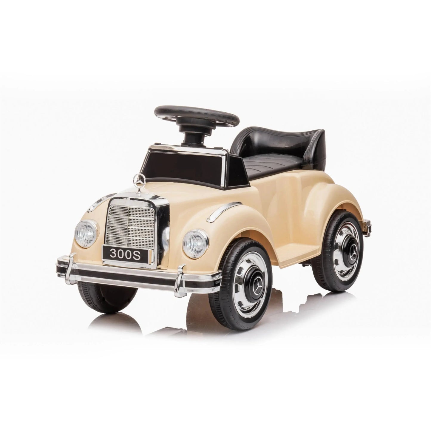 6V Mercedes Benz 300S 1 Seater Mini Ride-On Car for Kids Beige