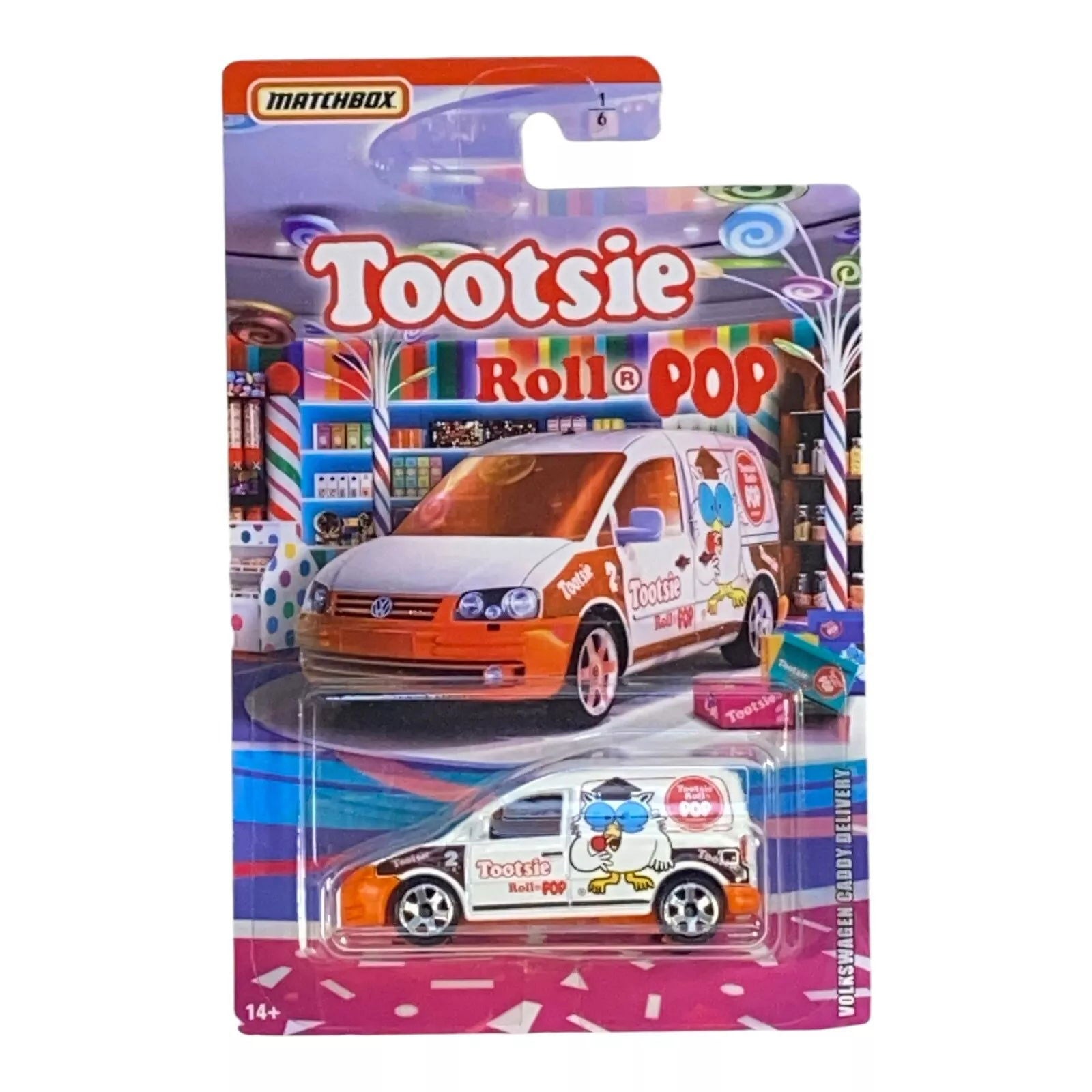 Matchbox Volkswagen Caddy Delivery - Tootsie Roll Pop - Sweet Rides Series 1/6 - Collectors World Toys