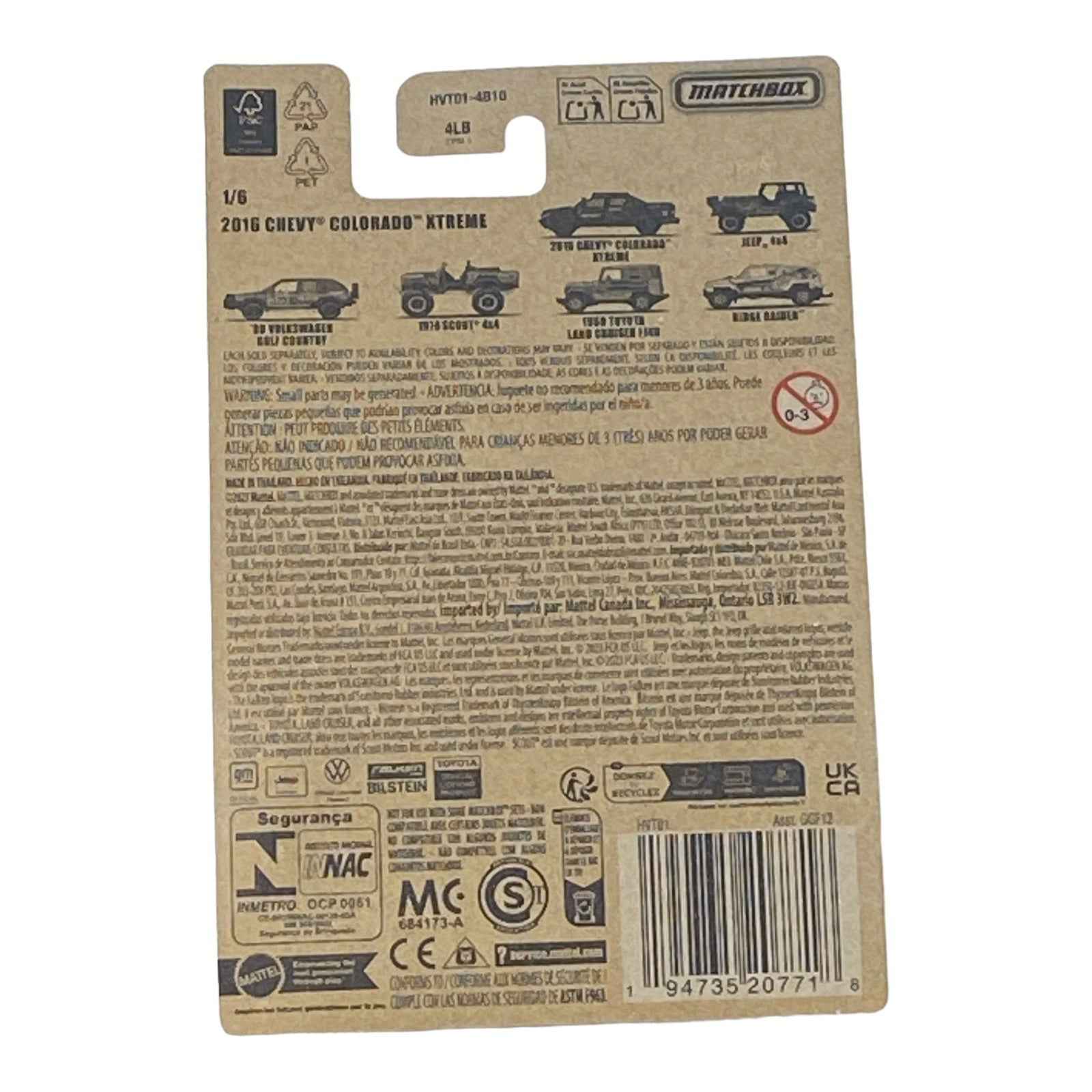 Matchbox 2016 Chevy Colorado Xtreme - Off Road Rally Series 1/6