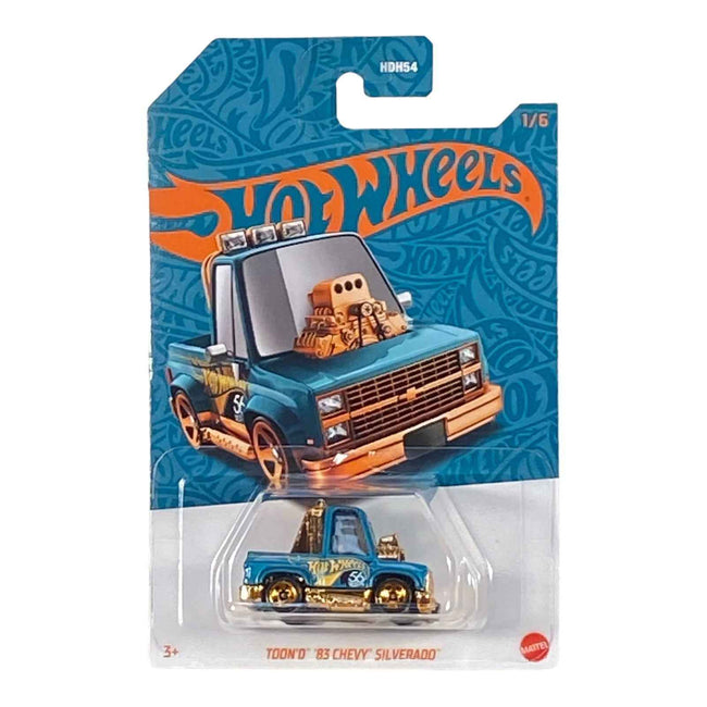 Hot Wheels Toon'd '83 Chevy Silverado - Pearl & Chrome 56th Anniversary 1/6 - Hover Image