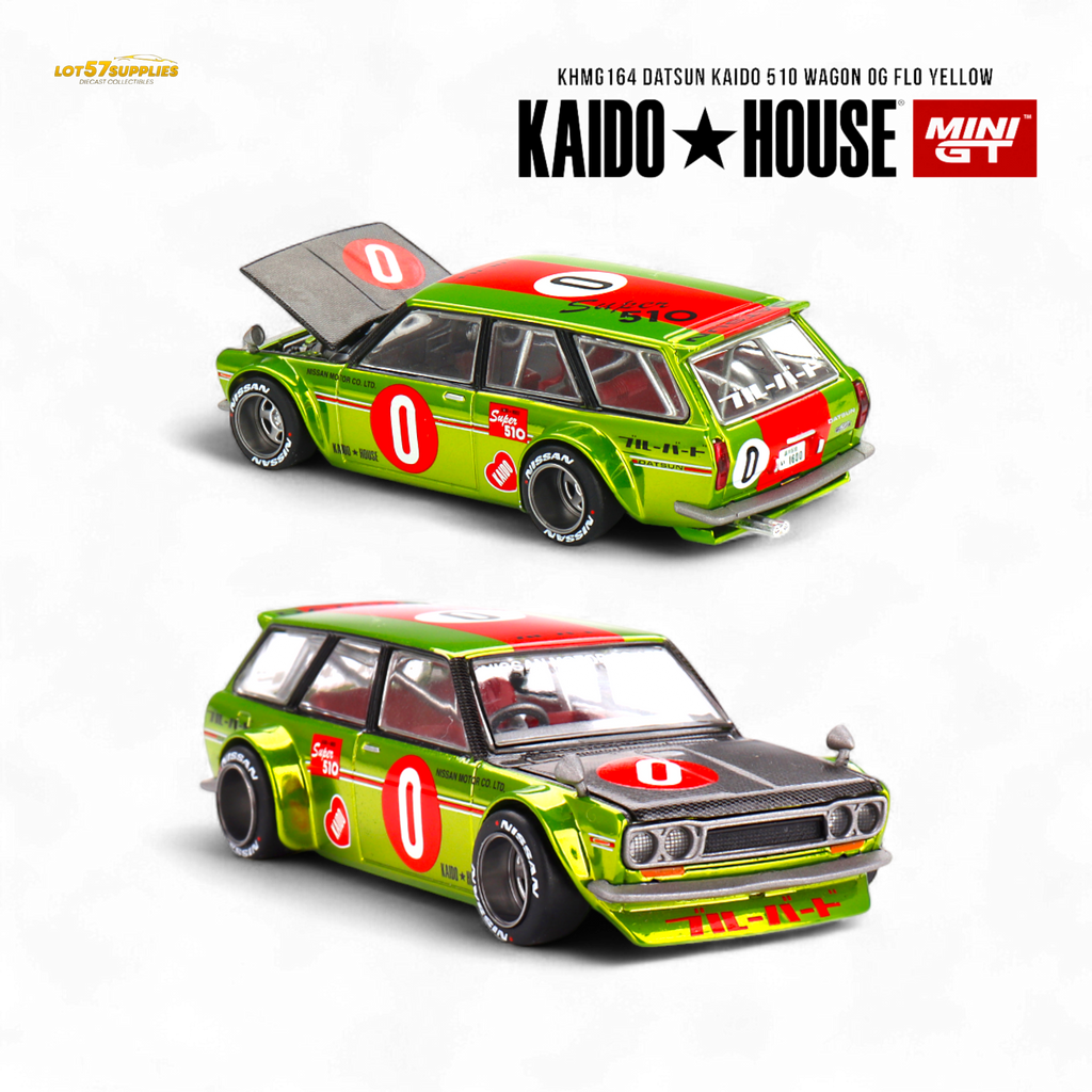 Mini-GT Datsun KAIDO 510 Wagon OG Ho Yellow - 1:64