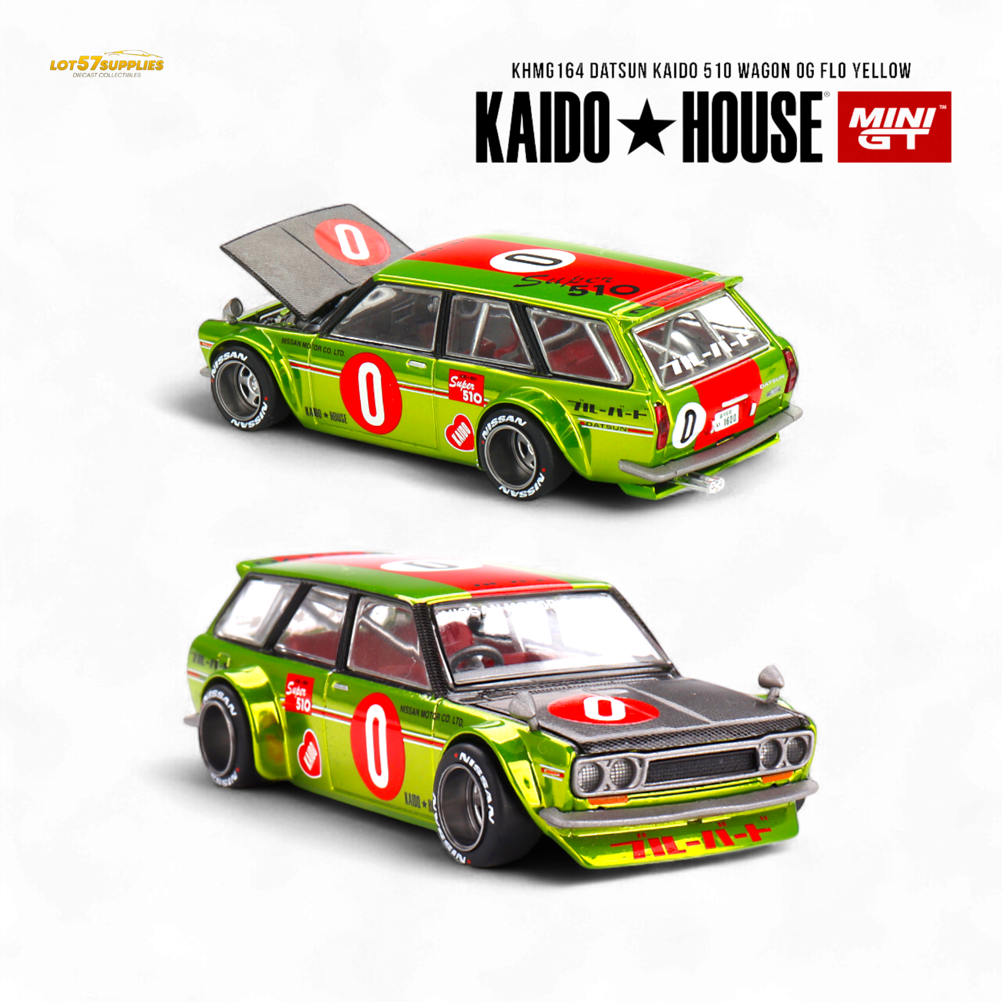 Mini-GT Datsun KAIDO 510 Wagon OG Ho Yellow - 1:64