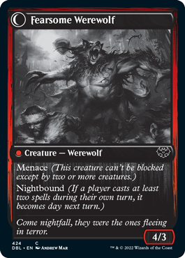 Fearful Villager // Fearsome Werewolf (DBL-424) - Innistrad: Double Feature: (Double Faced Transform)