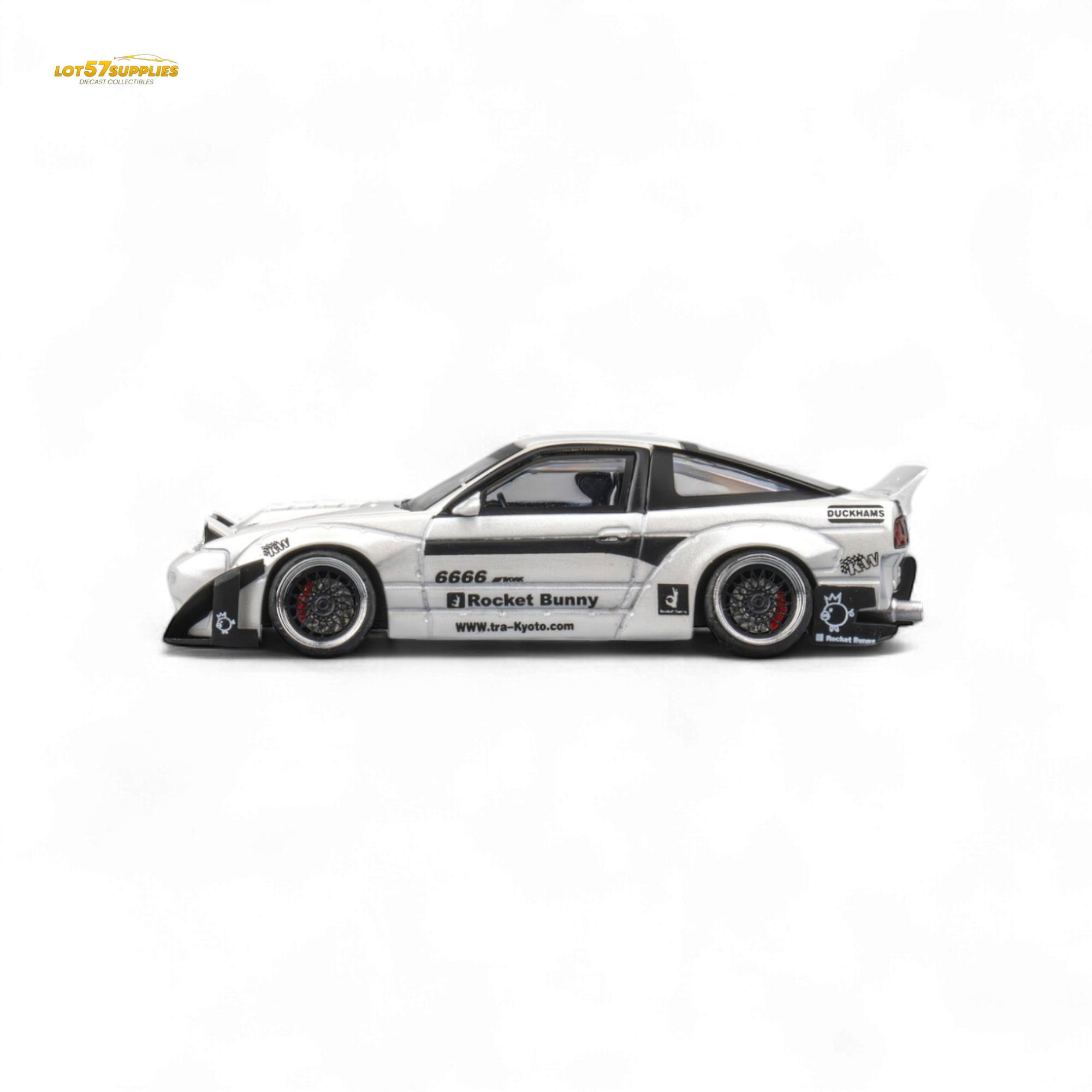 MicroTurbo Custom 180SX - Pandem Rocket Bunny White 1:64 - Collectors World Toys