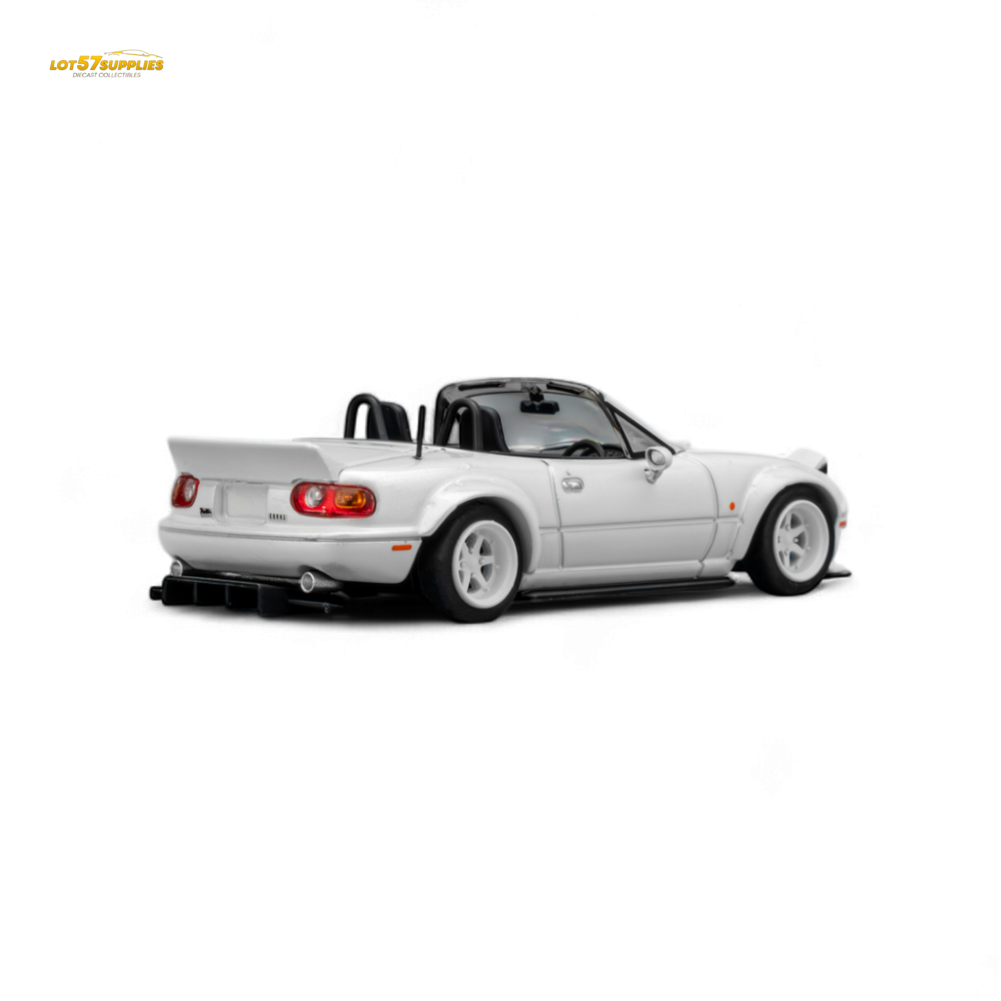 (Pre-Order) Microturbo Custom MX5 Rocket Bunny - Metallic White 1:64 - Collectors World Toys