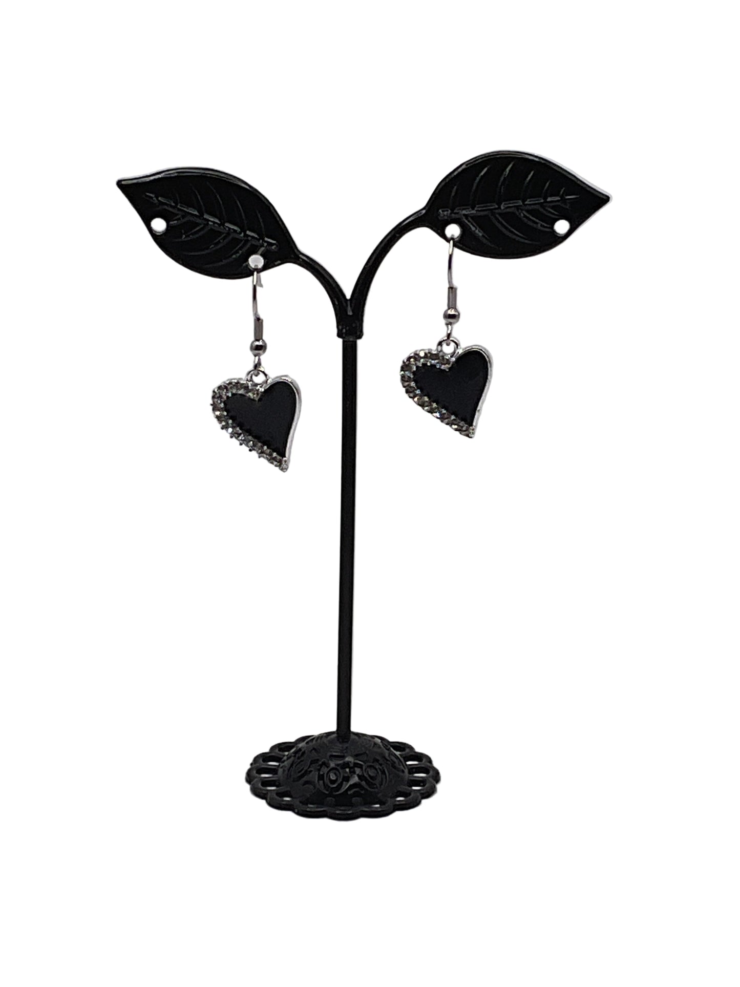 Black Heart Earrings 2