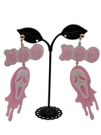 Pink scream boo earrings
