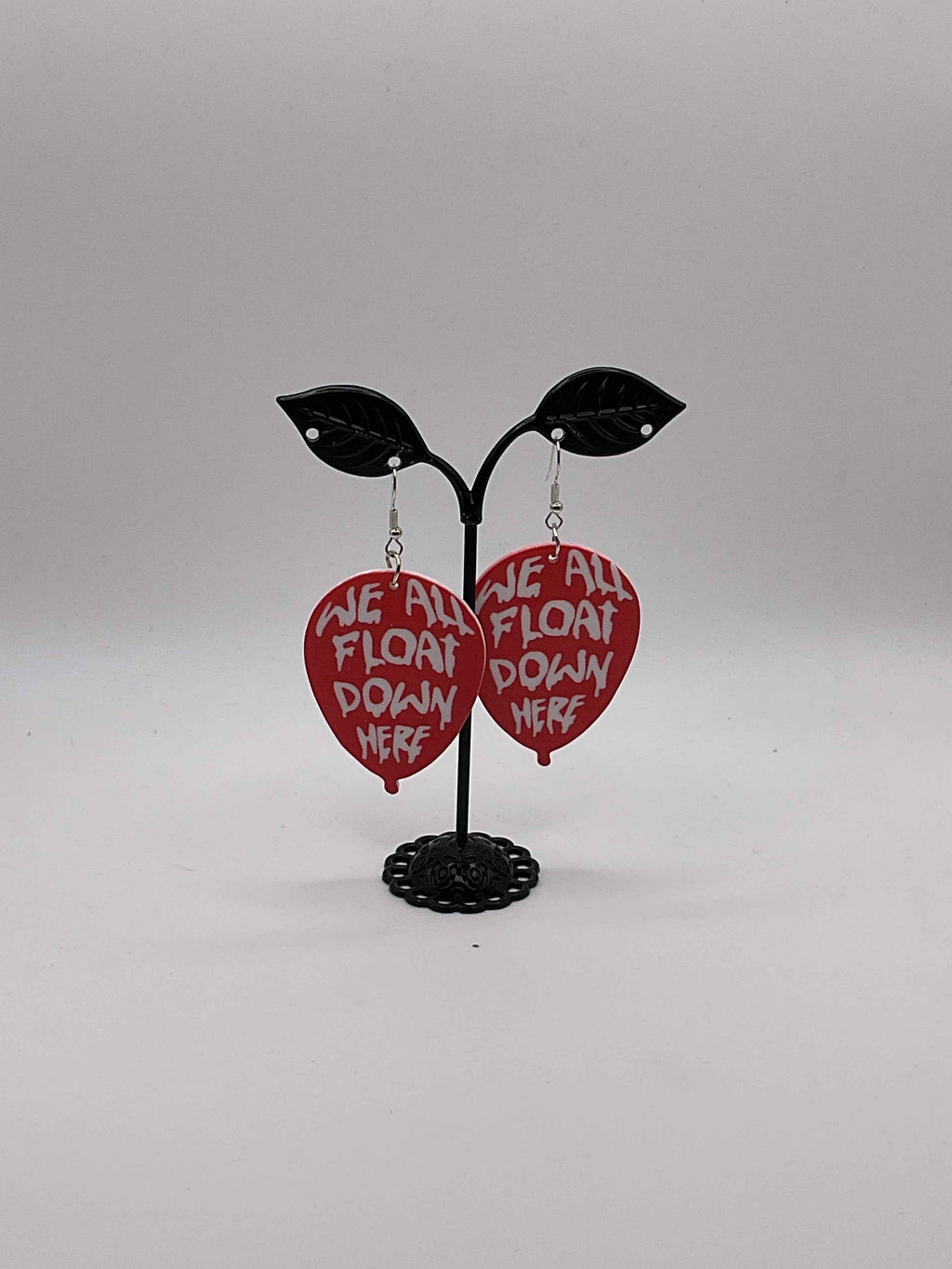 Red balloon earrings