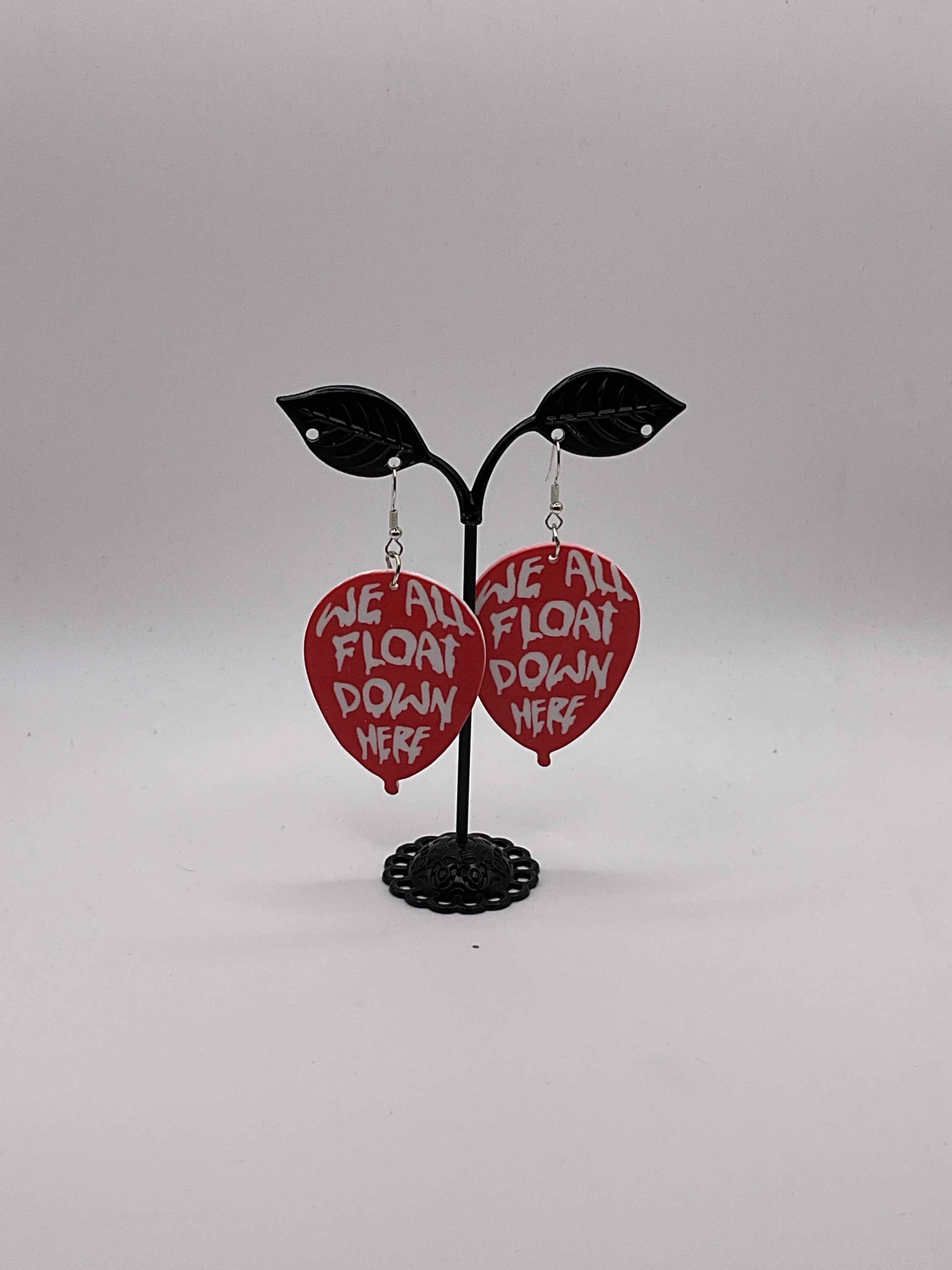 Red balloon earrings