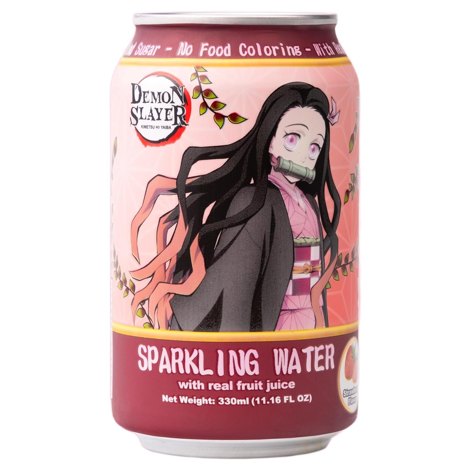 Demon Slayer Strawberry Sparkling Water – 11.16 fl oz (330 ml) Cans – Nezuko Kamado Collectible Anime Drink (1 Can) Main image