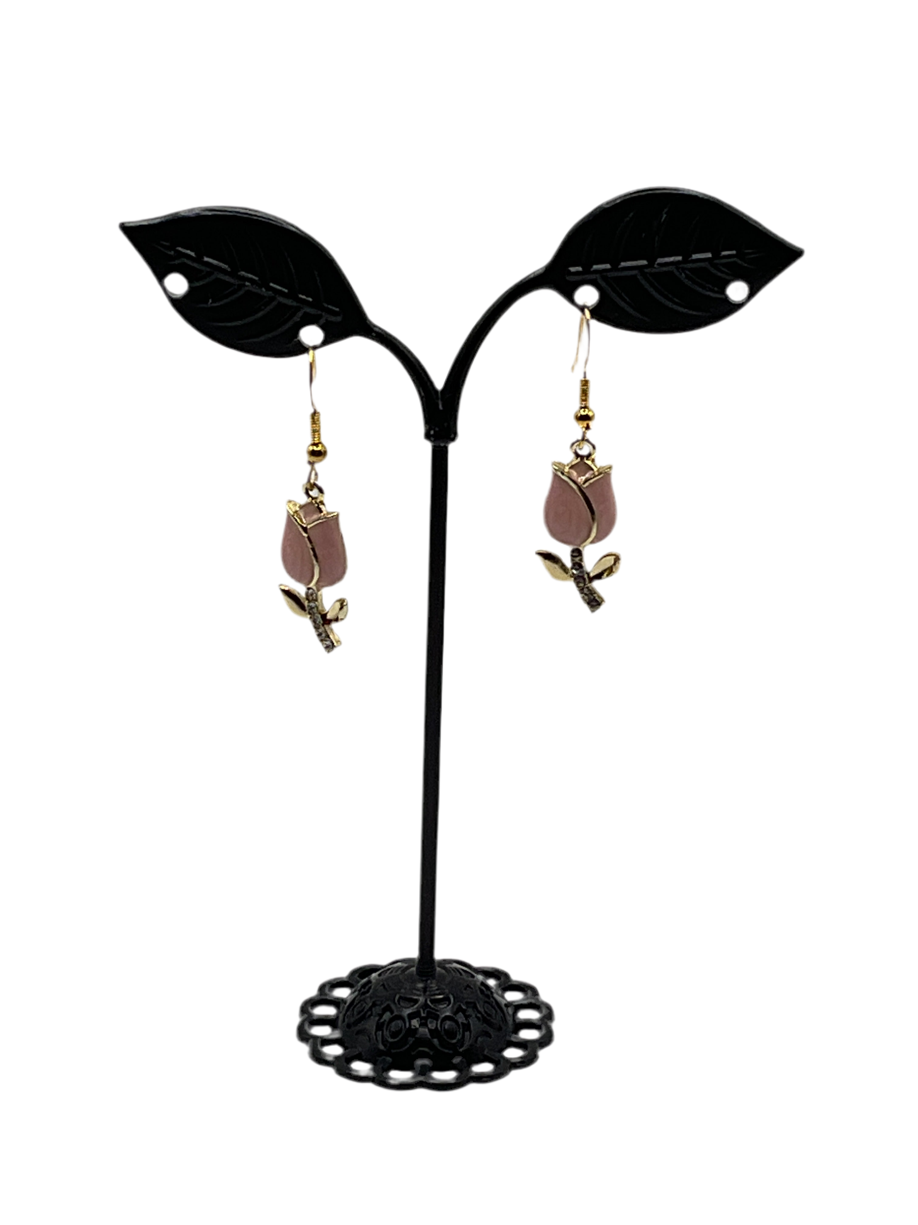 Pink Rose earrings Main image