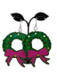 Large Wooden Christmas Earrings