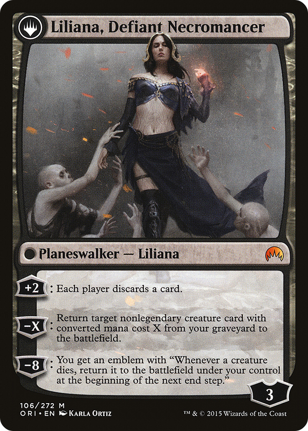 Liliana, Heretical Healer // Liliana, Defiant Necromancer (LIST-ORI-106) - The List: (originpwdfc)