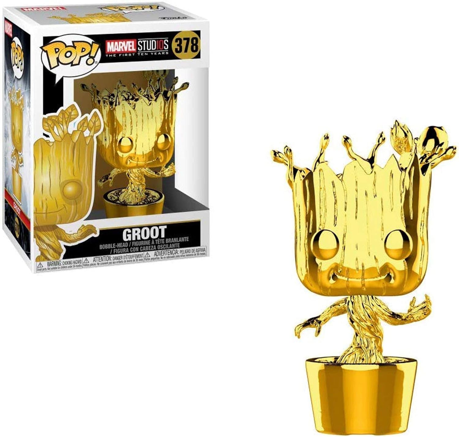 Funko Pop Marvel: Marvel Studios 10 - Groot (Gold Chrome) Main image