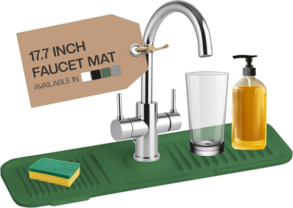 Silicone Faucet Mat for Kitchen Sink Splash Guard and Draining Mat