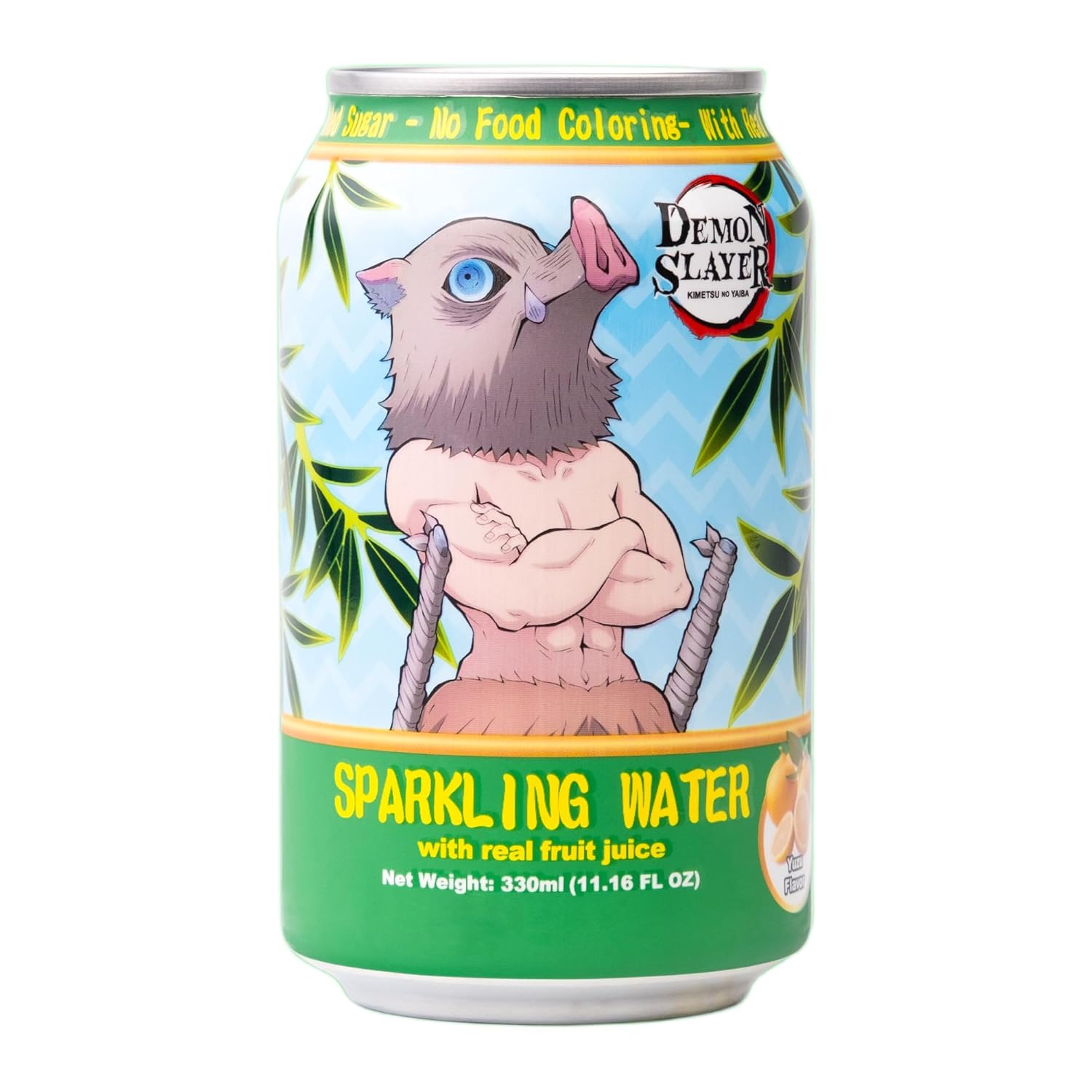 Demon Slayer Yuzu Sparkling Water – 11.16 fl oz (330 ml) Cans – Inosuke Hashibira Collectible Anime Drink (1 Can) Main image