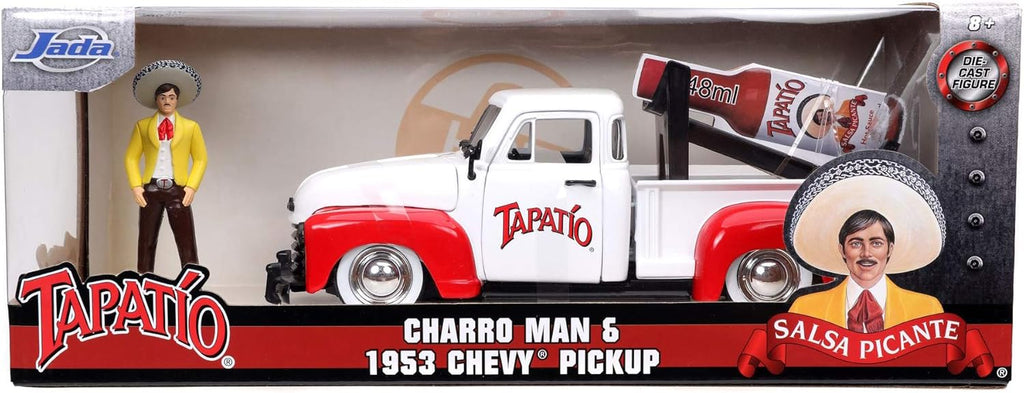 Diecast 1953 Chevy Pickup with Tapatio Bottle Holder & Figure