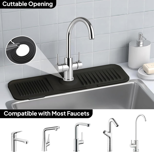 Silicone Faucet Mat for Kitchen Sink Splash Guard and Draining Mat