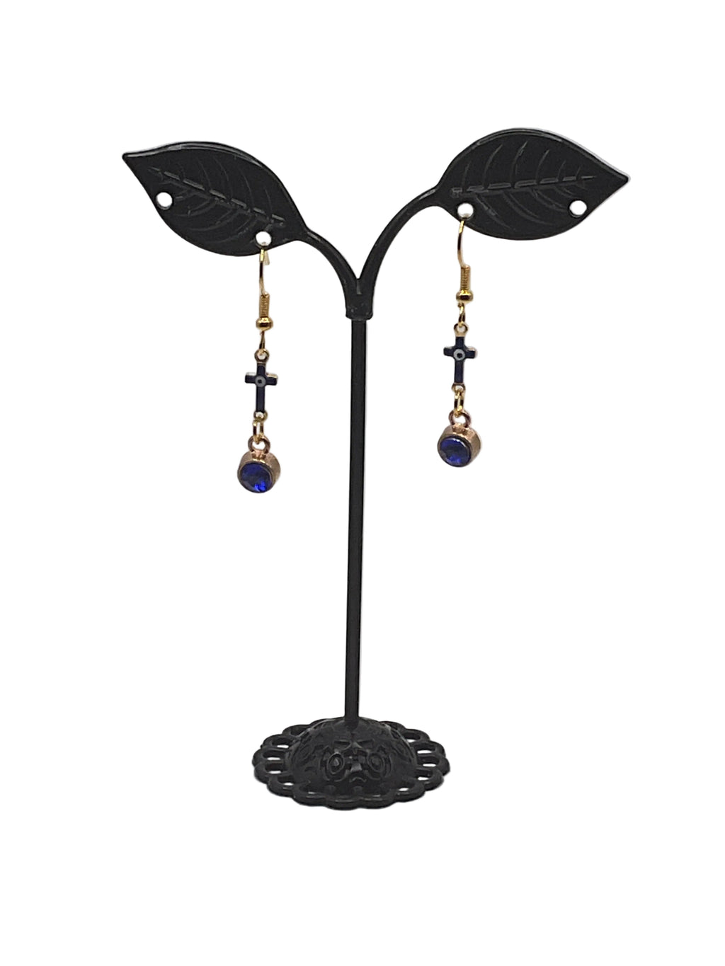 Crystal and Crosses Earrings