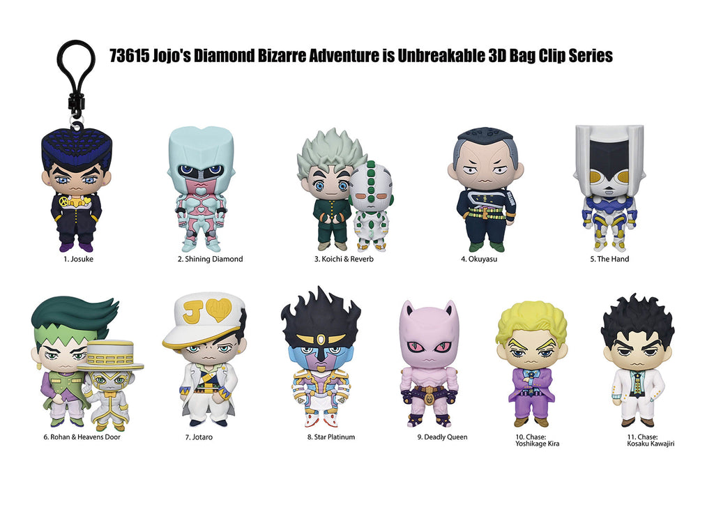 Jojo’s Bizarre Adventure 3D Foam Bag Clip, Series 3 Blind Bag
