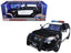 2015 Ford Police Interceptor Utility Black and White with Flashing Light Bar and Front and Rear Lights and 2 Sounds 1/18 Diecast Model Car by Motormax