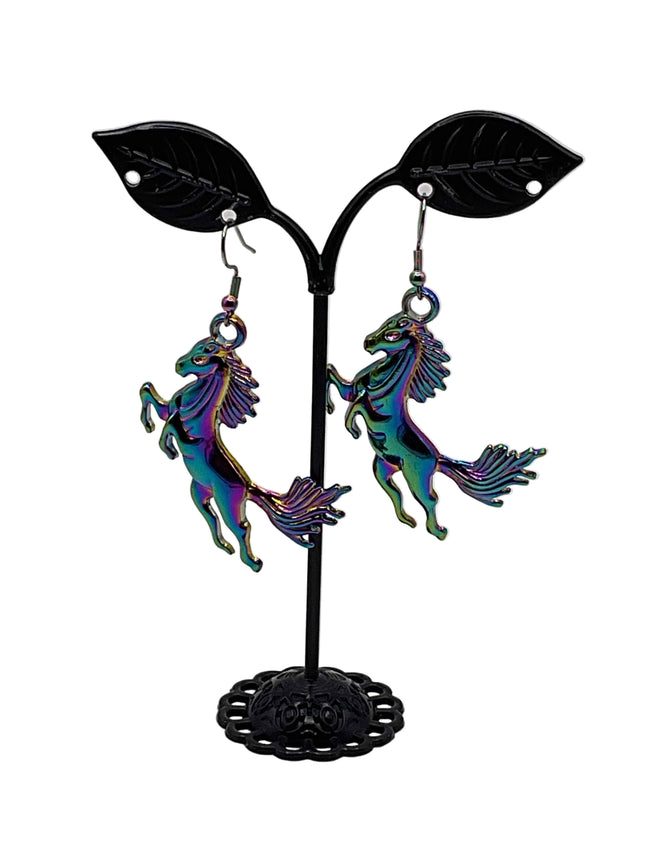 Rainbow  horse earrings Hover Image