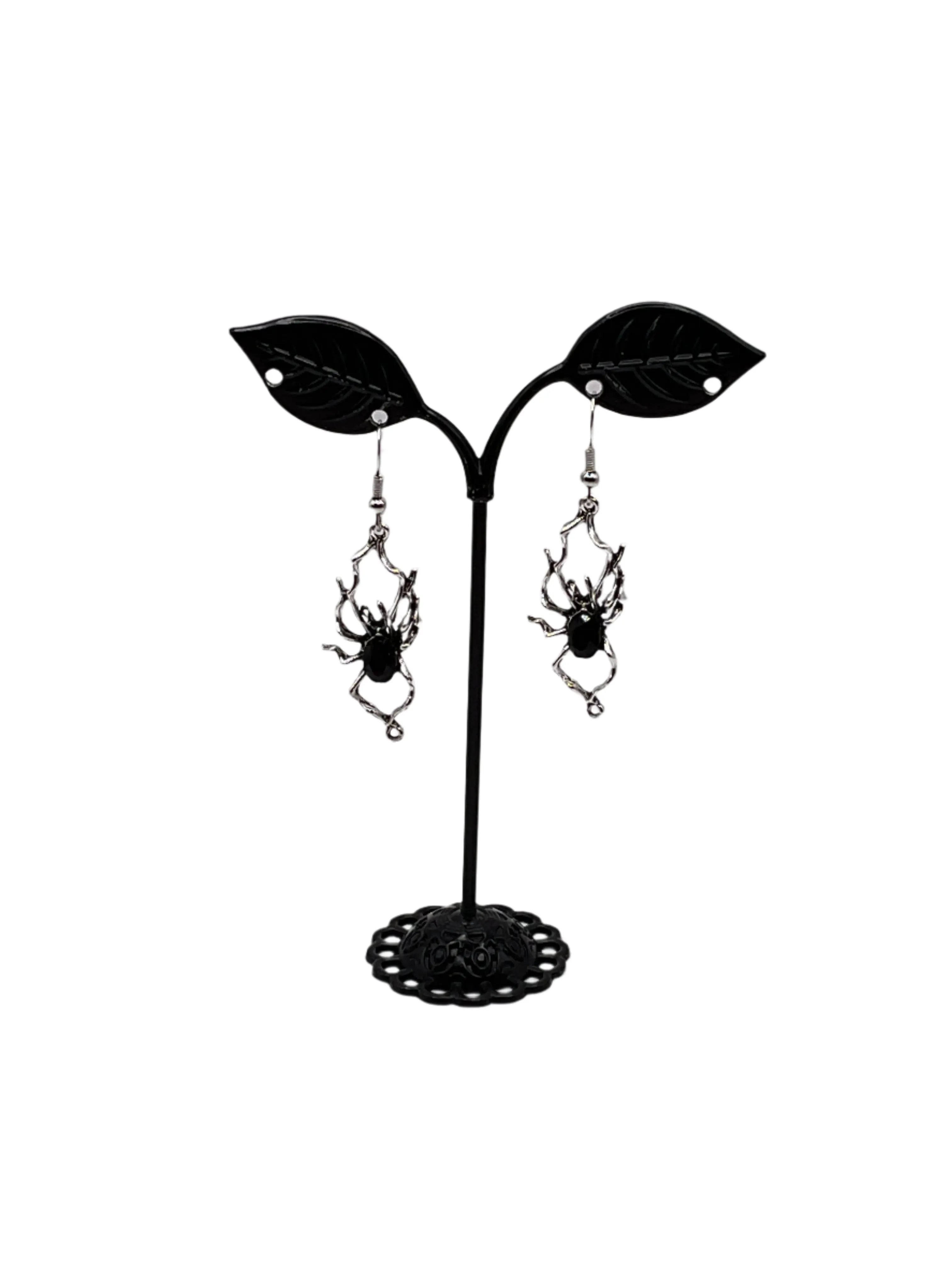Black Spider Earrings