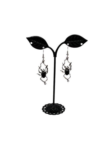 Black Spider Earrings