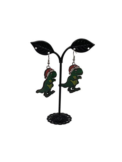 Christmas Dino earrings