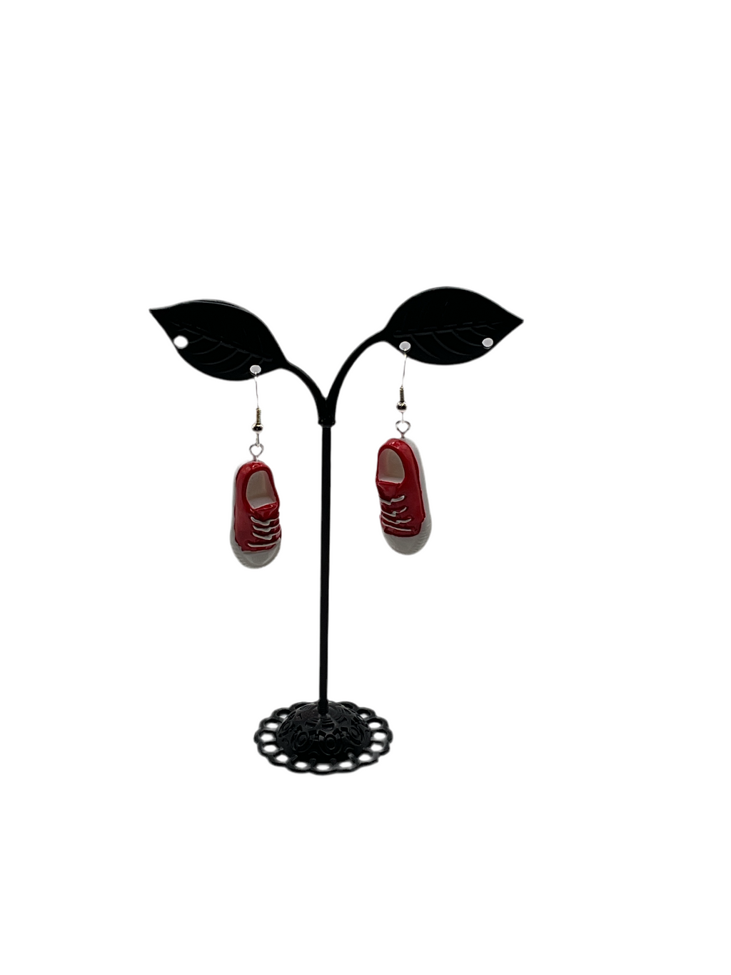 Red Canvas Shoe Earrings