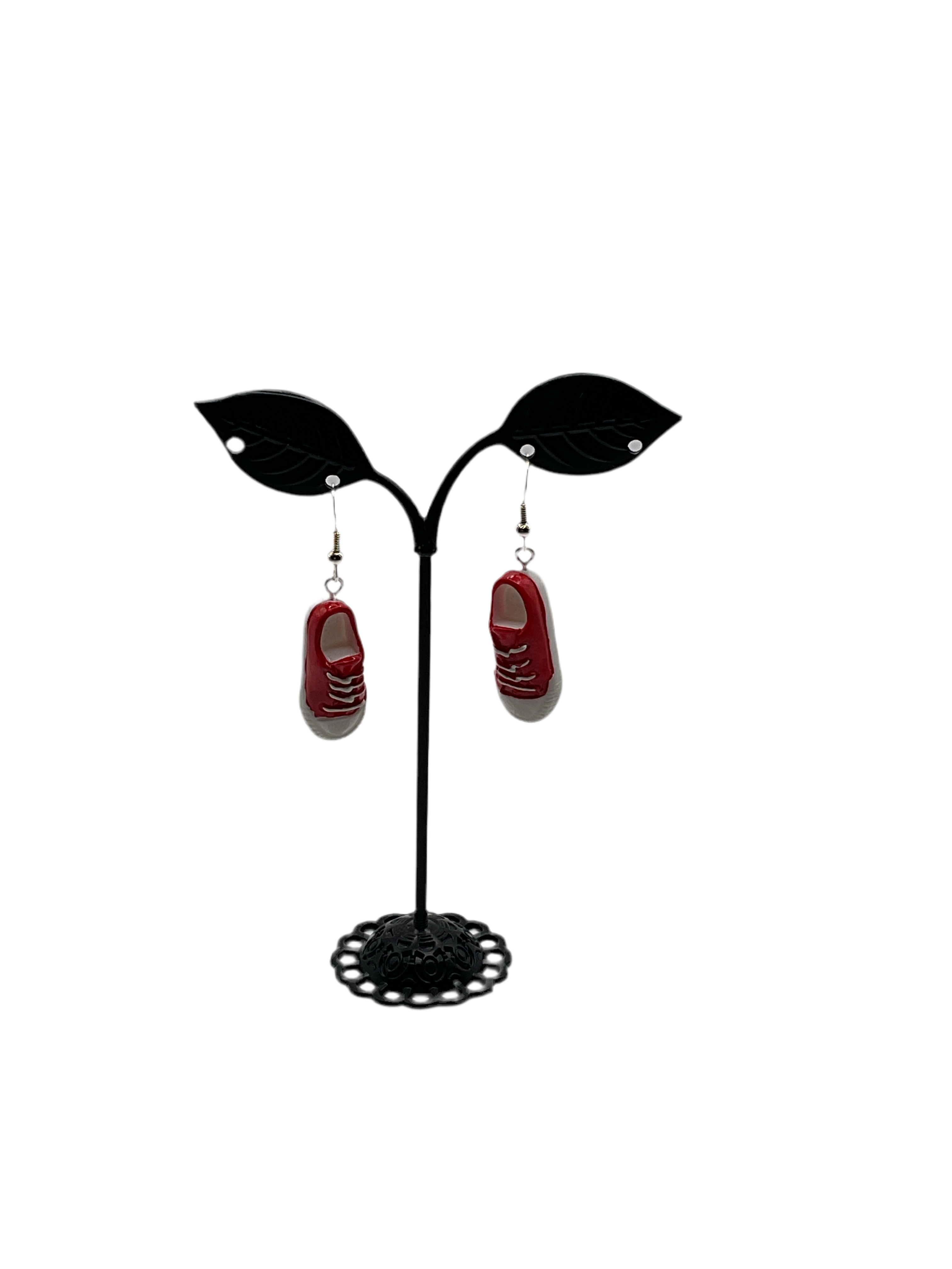 Red Canvas Shoe Earrings