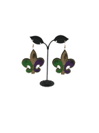 Sequin fleur-de-lis earrings