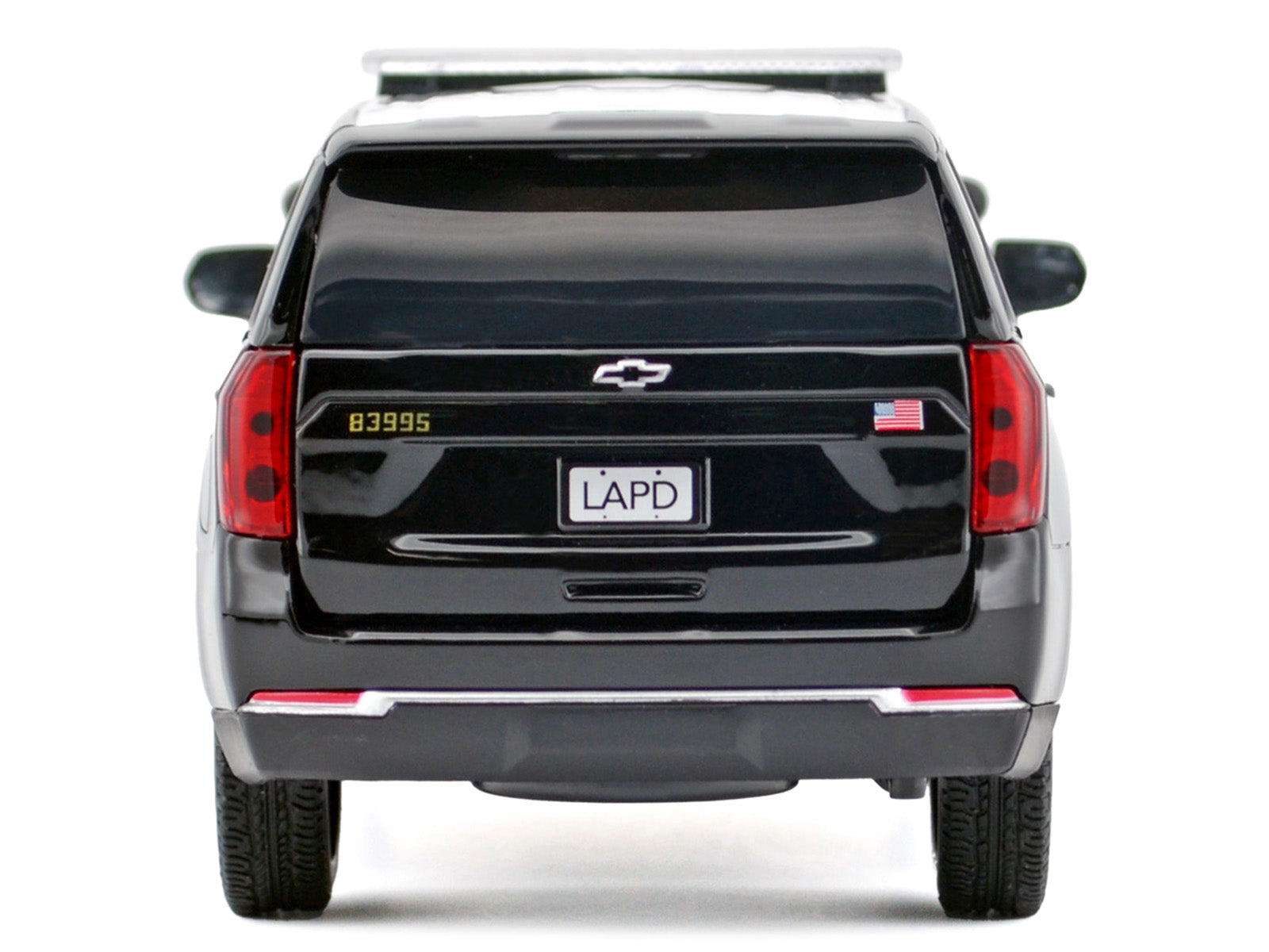 2025 Chevrolet Tahoe Police Pursuit Vehicle "Los Angeles Police Department (LAPD)" Black and White "Law Enforcement and Public Service" Series 1/24 Diecast Model Car by Motormax