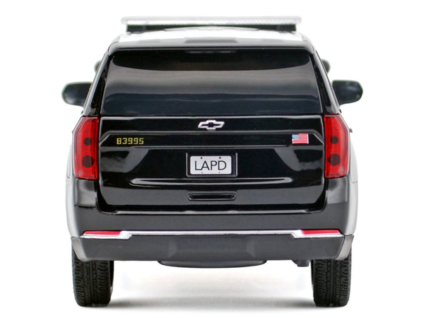 2025 Chevrolet Tahoe Police Pursuit Vehicle "Los Angeles Police Department (LAPD)" Black and White "Law Enforcement and Public Service" Series 1/24 Diecast Model Car by Motormax