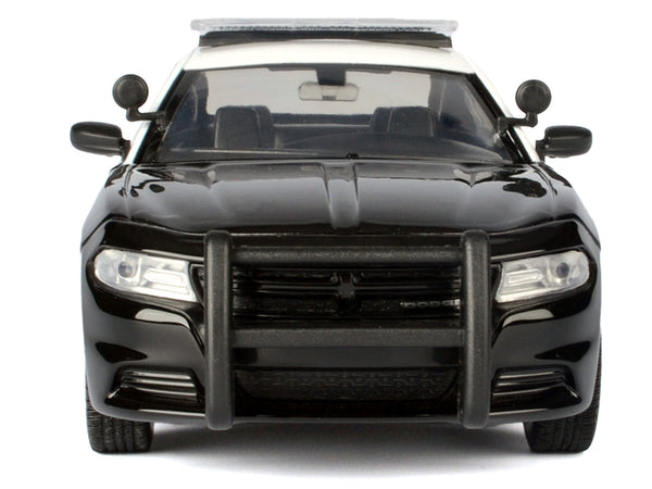2023 Dodge Charger Pursuit Police Car "LAPD (Los Angeles Police Department)" Black and White "Law Enforcement and Public Service" Series 1/24 Diecast Model Car by Motormax