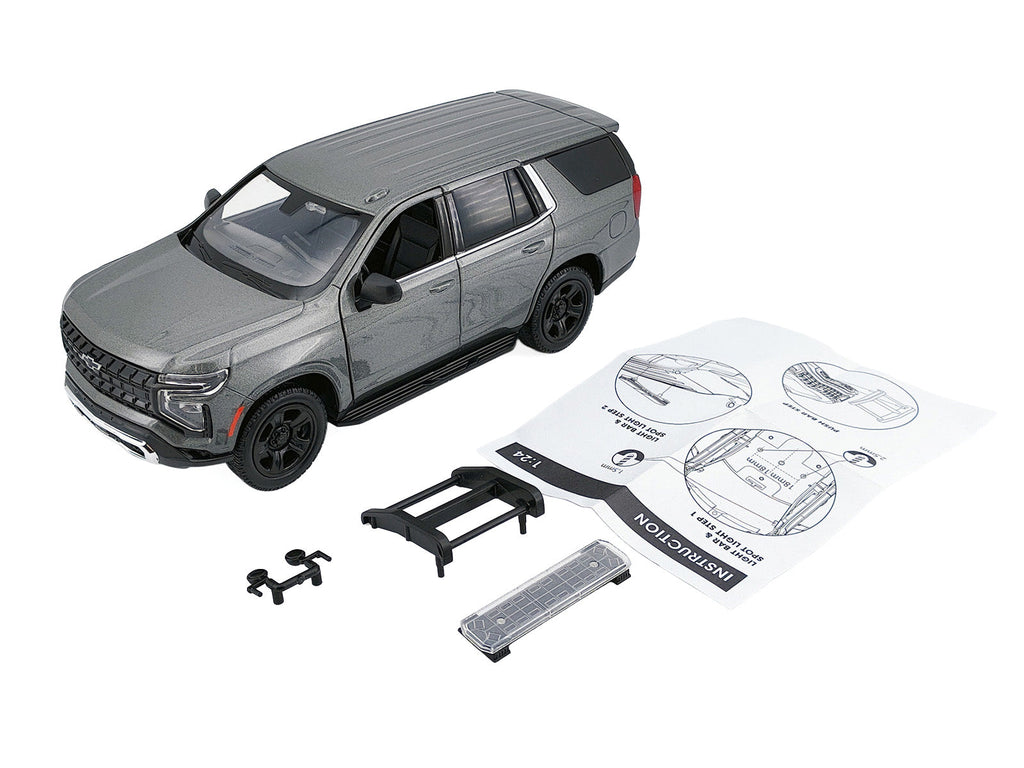 2025 Chevrolet Tahoe PPV Dark Gray Metallic "Custom Builder's Kit - Law Enforcement and Public Service" 1/24 Diecast Model Car by Motormax