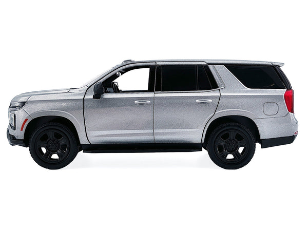 2025 Chevrolet Tahoe PPV Silver Metallic "Custom Builder's Kit - Law Enforcement and Public Service" Series 1/24 Diecast Model Car by Motormax