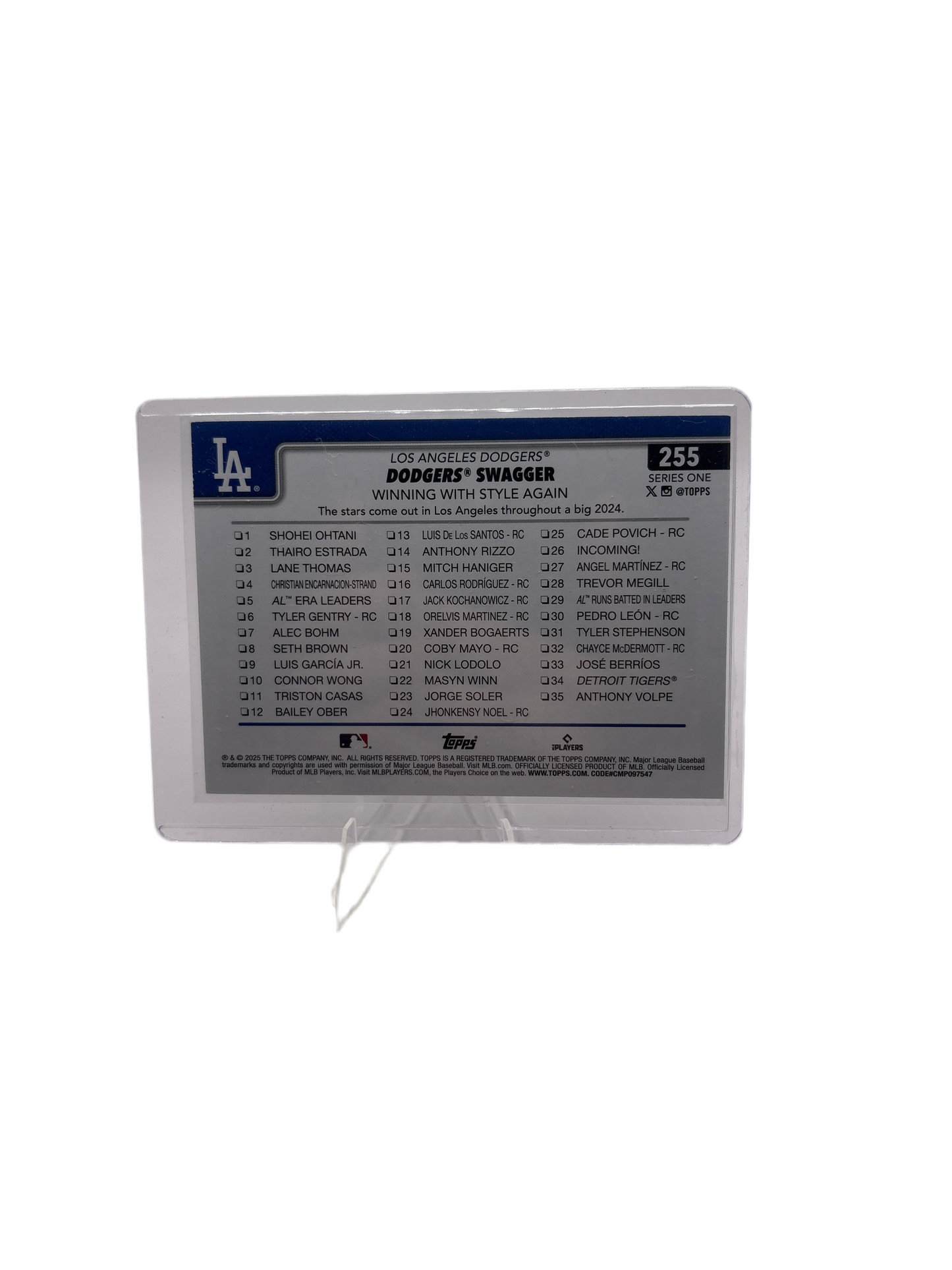 Topps Dodgers Swagger Winning With Style