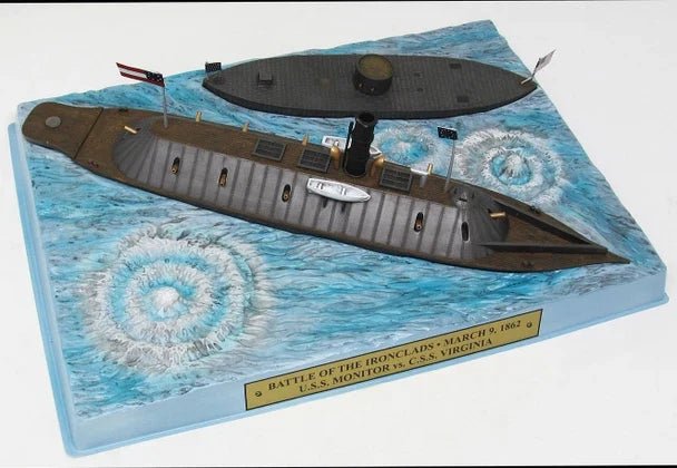 Civil War Battle of the Ironclads (March 9, 1862) - Monitor & Merrimack Diorama Set Plastic Model Kit